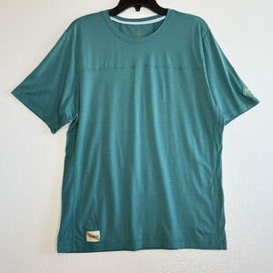 Tracksmith Men Harrier Tee Merino Wool Running Marathon Shirt XL Green